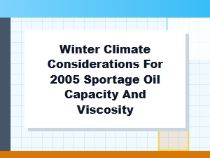Winter Oil Selection for Your Sportage